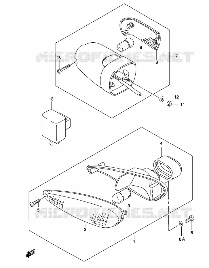 CLIGNOTANTS Suzuki SCOOTER 50 KATANA 2001  AY50WRK1(P19)