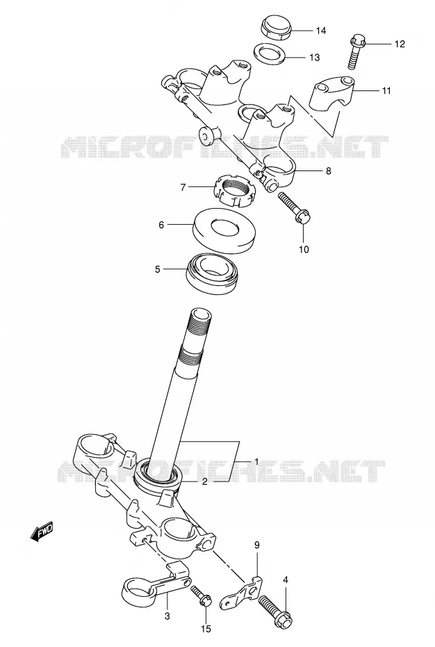 COLONNE DE DIRECTION (E28) Suzuki MOTO 125 DR-Z 2003  DR-Z125LK3(E3/E28)