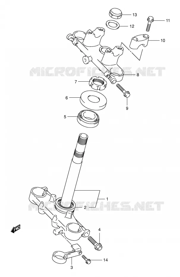 COLONNE DE DIRECTION (E3,E33) Suzuki MOTO 125 DR-Z 2003  DR-Z125LK3(E3/E28)