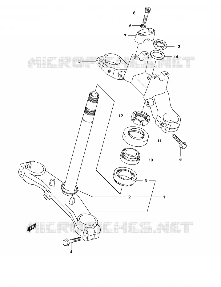 COLONNE DE DIRECTION Suzuki SCOOTER 650 BURGMAN 2003  AN650LK3(E2)