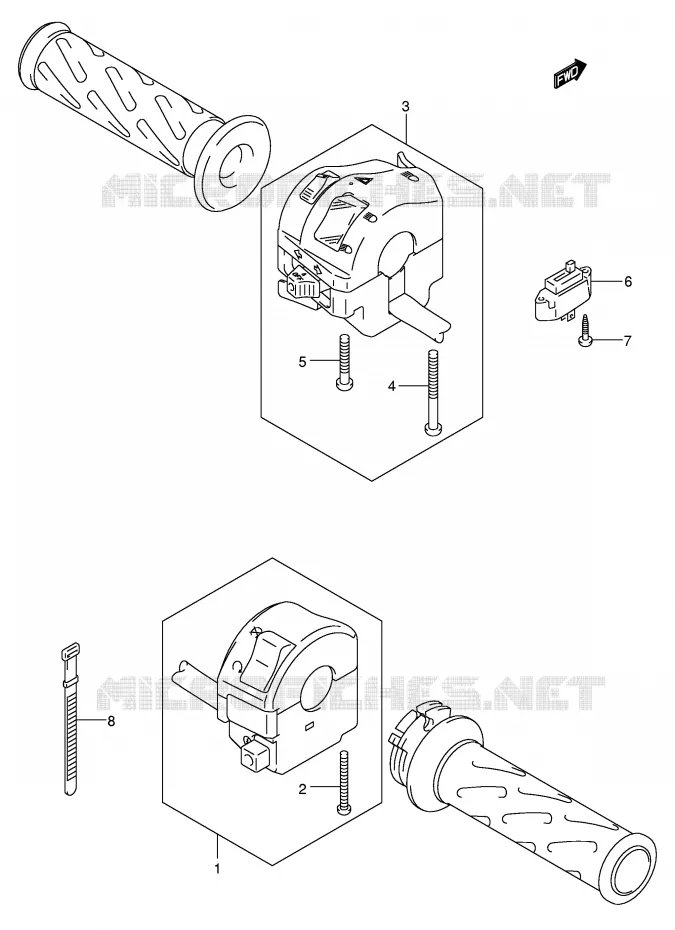 COMMODOS (MODELE K5/K6) Suzuki MOTO 650 V-STROM 2006  DL650U3K6(E2)