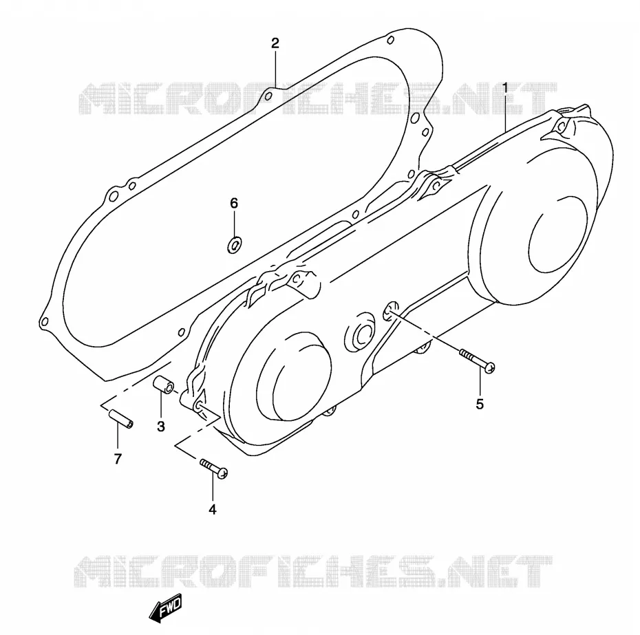 COUVERCLE DE CARTER GAUCHE (MODELE K1/K2) Suzuki SCOOTER 50 KATANA 2003  AY50SK3(P19)