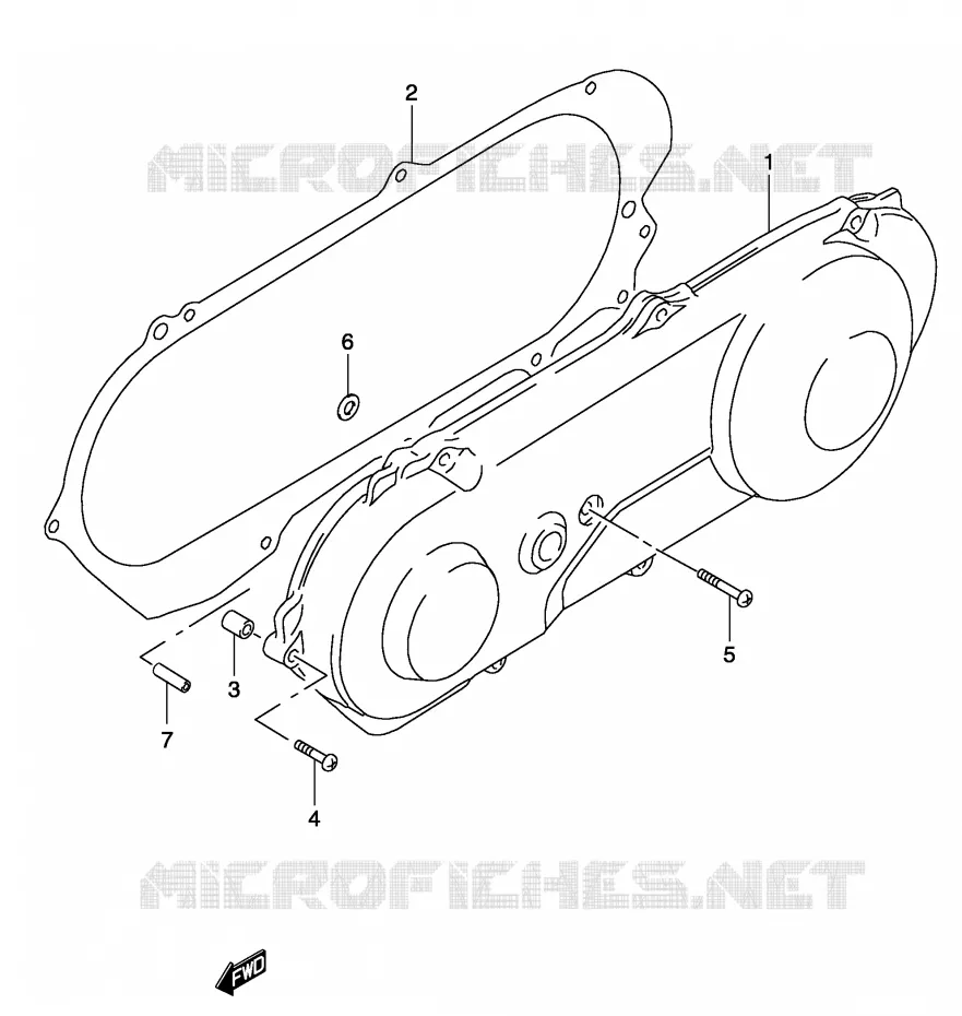 COUVERCLE DE CARTER GAUCHE (MODELE K3/K4) Suzuki SCOOTER 50 KATANA 2003  AY50WSK3(P19)