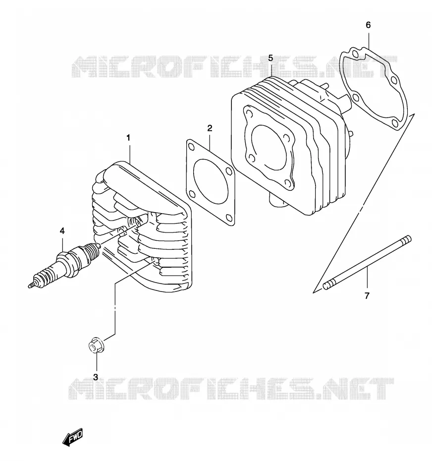 CYLINDRE (MODELE AY50 K3/K4) Suzuki SCOOTER 50 KATANA 2003  AY50WK3(P19)