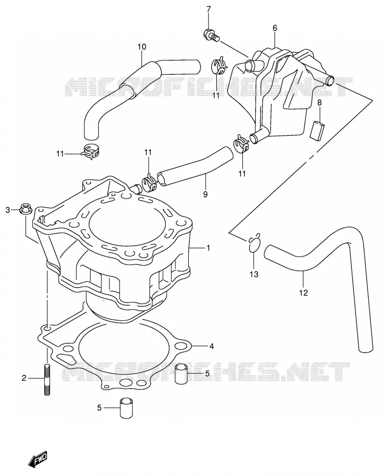 CYLINDRE Suzuki MOTO 400 DR-Z 2004  DR-Z400EK4(E1)