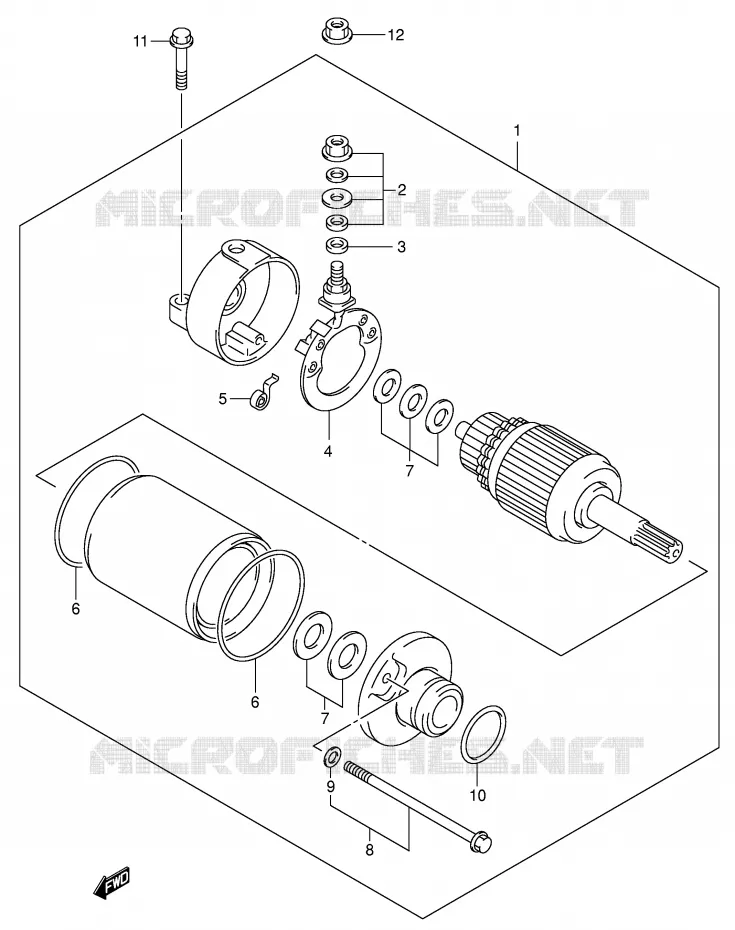 DEMARREUR (DR-Z400EY/EK1/EK2/EK3/EK4) Suzuki MOTO 400 DR-Z 2004  DR-Z400K4(E1)