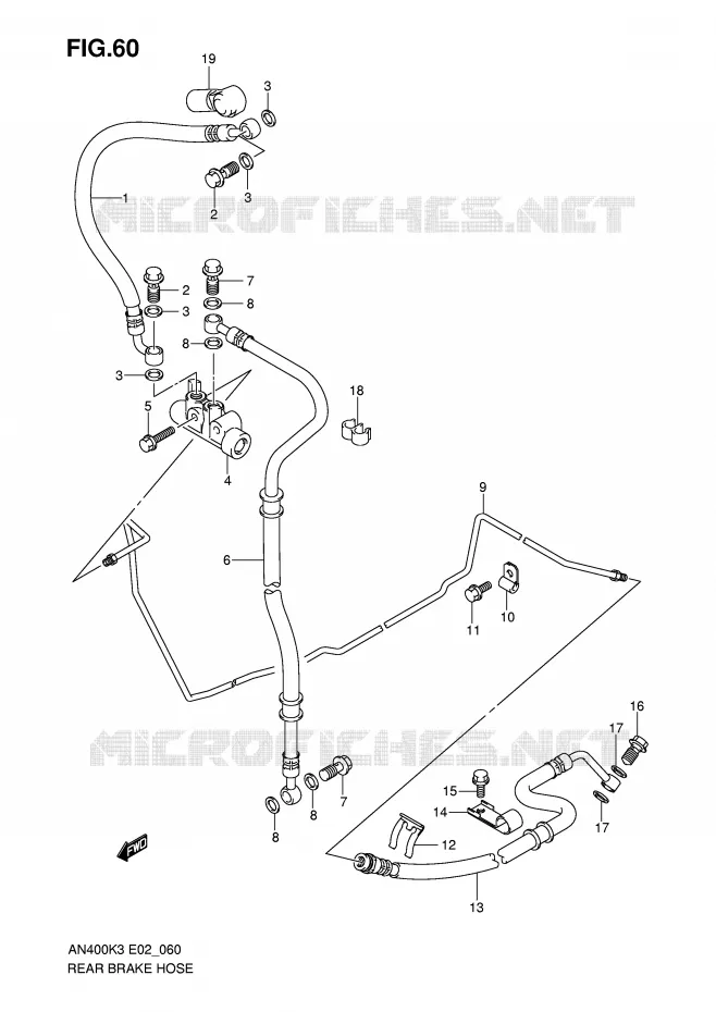 DURITE DE FREIN ARRIERE Suzuki SCOOTER 400 BURGMAN 2003  AN400K3(E2)