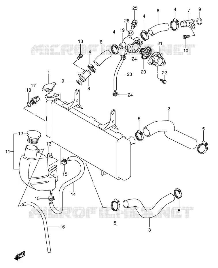 DURITE DE RADIATEUR Suzuki MOTO 1000 V-STROM 2006  DL1000K6(E2)