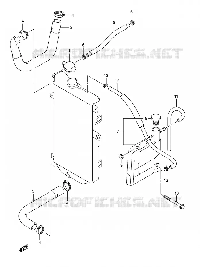 DURITE DE RADIATEUR Suzuki SCOOTER 650 BURGMAN 2003  AN650LK3(E2)