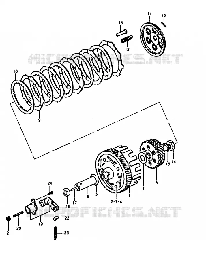 EMBRAYAGE Suzuki MOTO 100 A100 1990  A100L(K/L/M/N/4)
