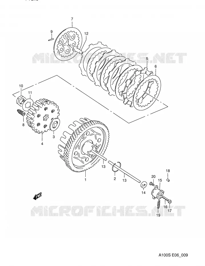 EMBRAYAGE Suzuki MOTO 100 A100 1994  A100R(E6)