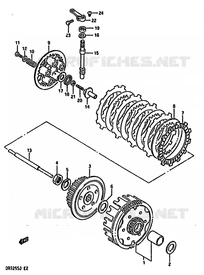 EMBRAYAGE Suzuki MOTO 125 DR 1988  DR125SJ(F/H/J)