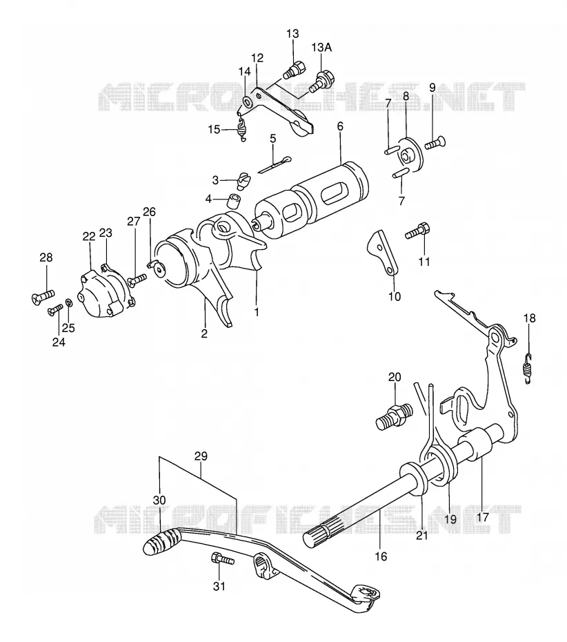 ENSEMBLE DE SELECTION DE VITESSES Suzuki MOTO 115 AP 2000  AX115Y(E71)
