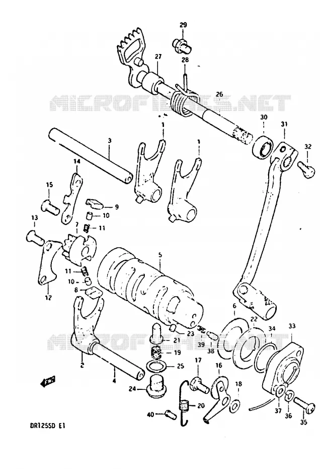 ENSEMBLE DE SELECTION DE VITESSES Suzuki MOTO 125 DR 1982  DR125SZ(Z/D)