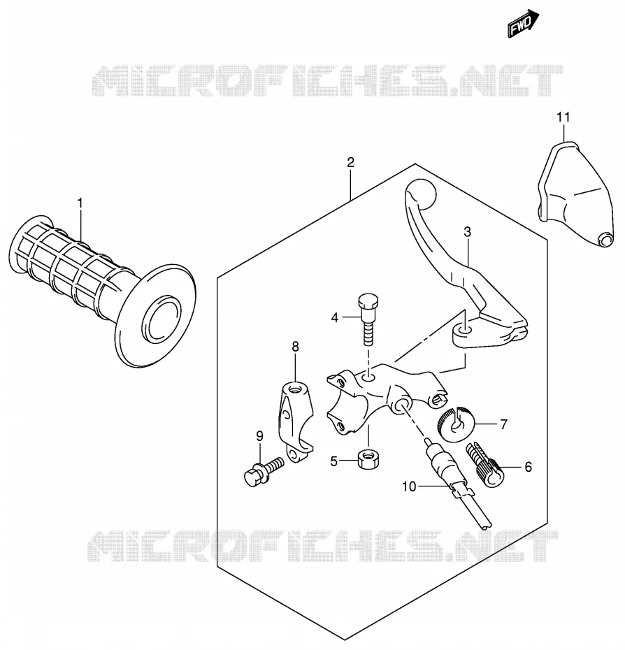 ENSEMBLE LEVIER - POIGNEE GAUCHE Suzuki MOTO 400 DR-Z 2002  DR-Z400SK2(E3/E28)