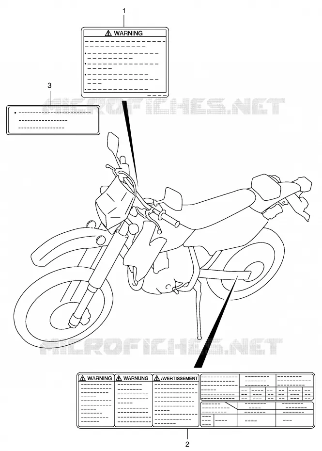 ETIQUETTE (MODELE K1) Suzuki MOTO 400 DR-Z 2000  DR-Z400Y(E1)