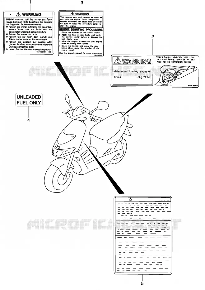 ETIQUETTE (MODELE K3/K4) Suzuki SCOOTER 50 KATANA 2003  AY50K3(P19)