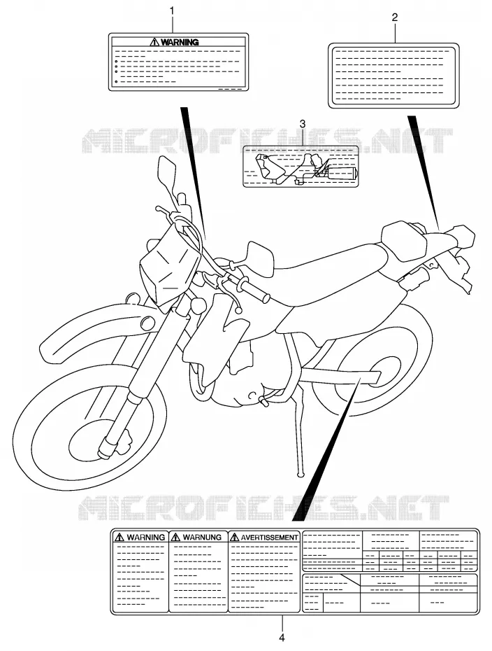 ETIQUETTE Suzuki MOTO 400 DR-Z 2004  DR-Z400SK4(E3/E28)