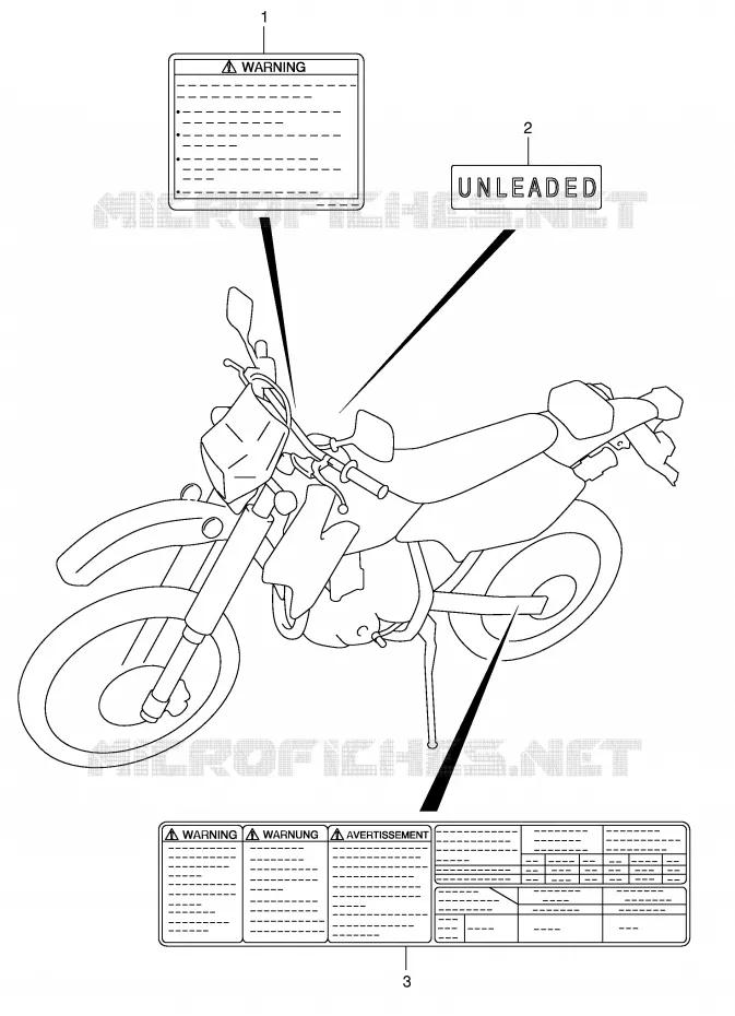 ETIQUETTE Suzuki MOTO 400 DR-Z 2008  DR-Z400SK8(E2)
