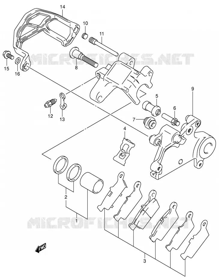 ETRIER DE FREIN ARRIERE Suzuki MOTO 400 DR-Z 2001  DR-Z400K1(E1)