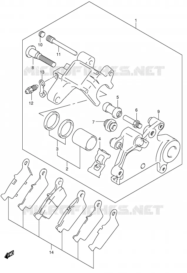 ETRIER DE FREIN ARRIERE Suzuki MOTO 400 DR-Z 2002  DR-Z400SK2(E2)