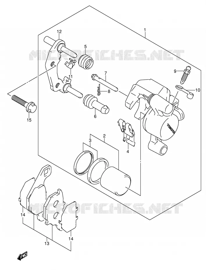 ETRIER DE FREIN AVANT (DR-Z125LK3/LK4/LK5/LK6/LK7) Suzuki MOTO 125 DR-Z 2006  DR-Z125K6(E3/E28)