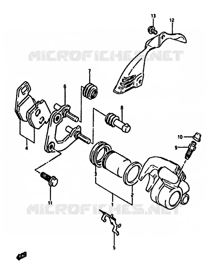 ETRIER DE FREIN AVANT (P4 MODELE R,P34,P53 MODELE GR) Suzuki SCOOTER 50 ADDRESS 1994  AH50GR(N/R)
