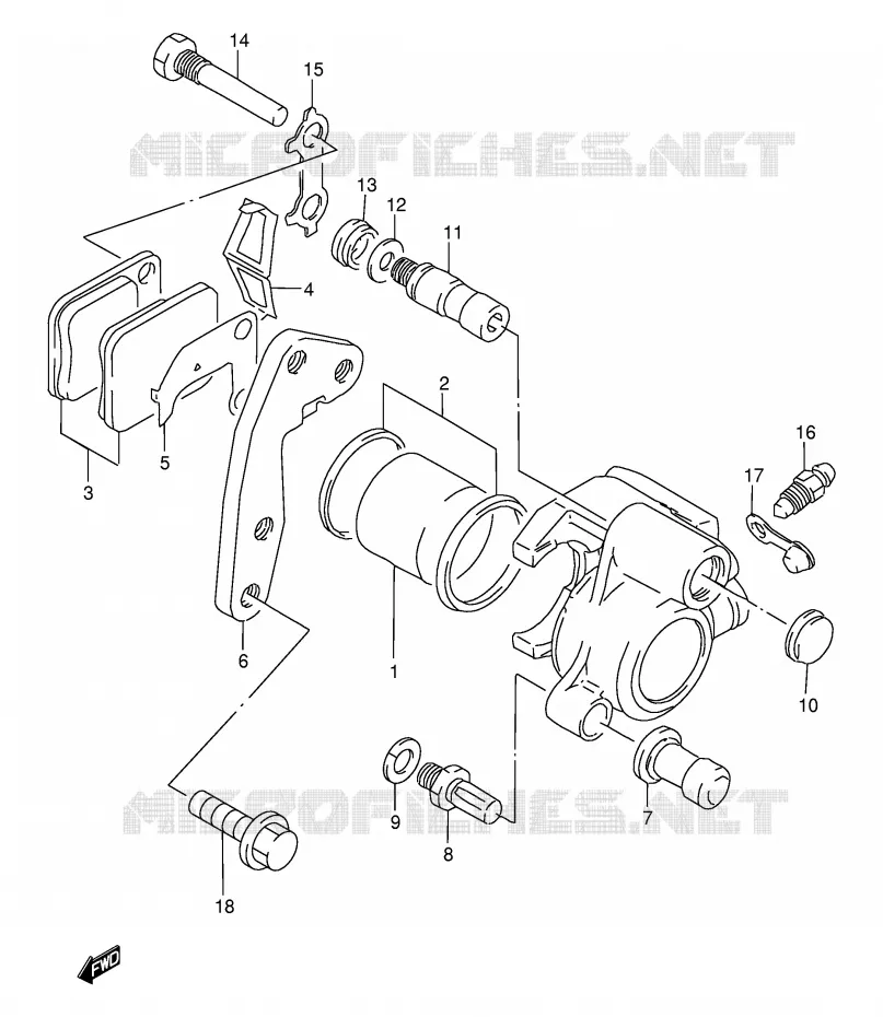 ETRIER DE FREIN AVANT Suzuki MOTO 200 DF 2000  DF200EY