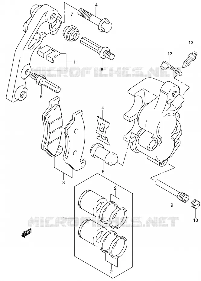 ETRIER DE FREIN AVANT Suzuki MOTO 400 DR-Z 2001  DR-Z400EK1(E1)