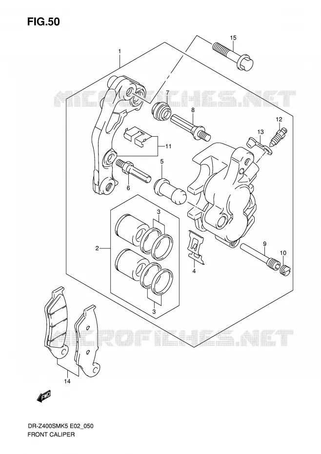 ETRIER DE FREIN AVANT Suzuki MOTO 400 DR-Z 2007  DR-Z400SMK7(E2)
