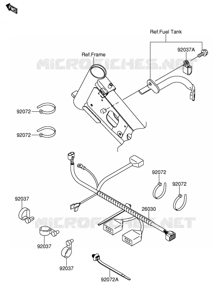 FAISCEAU ELECTRIQUE - BATTERIE Suzuki MOTO 110 DR-Z 2004  DR-Z110K4(E24)