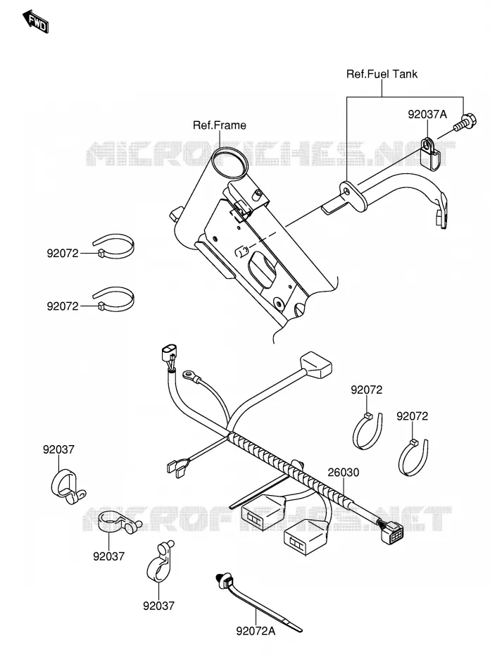 FAISCEAU ELECTRIQUE - BATTERIE Suzuki MOTO 110 DR-Z 2005  DR-Z110K5(E21)