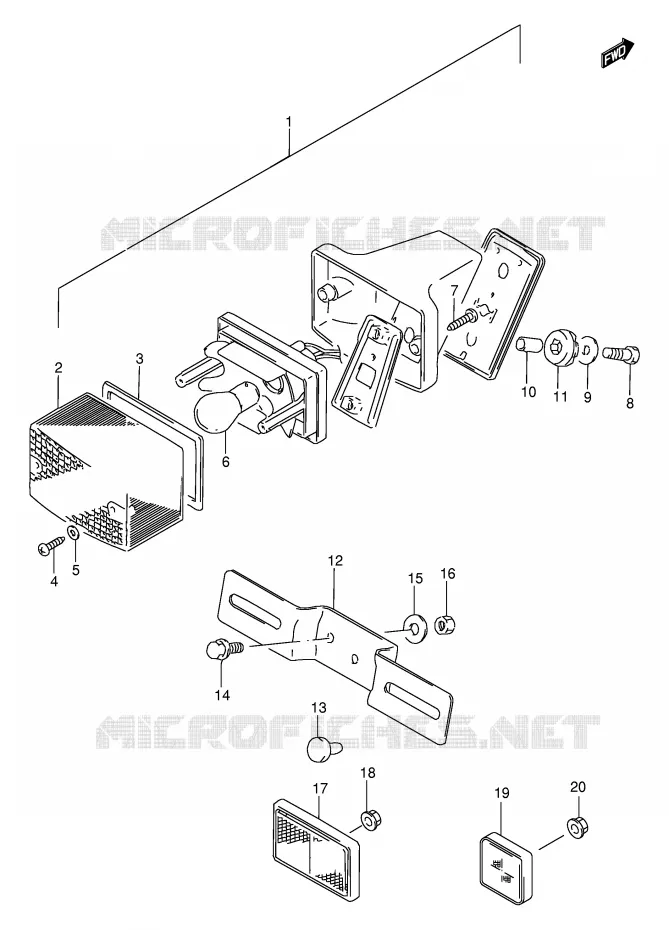 FEU ARRIERE Suzuki MOTO 200 DF 2000  DF200EY