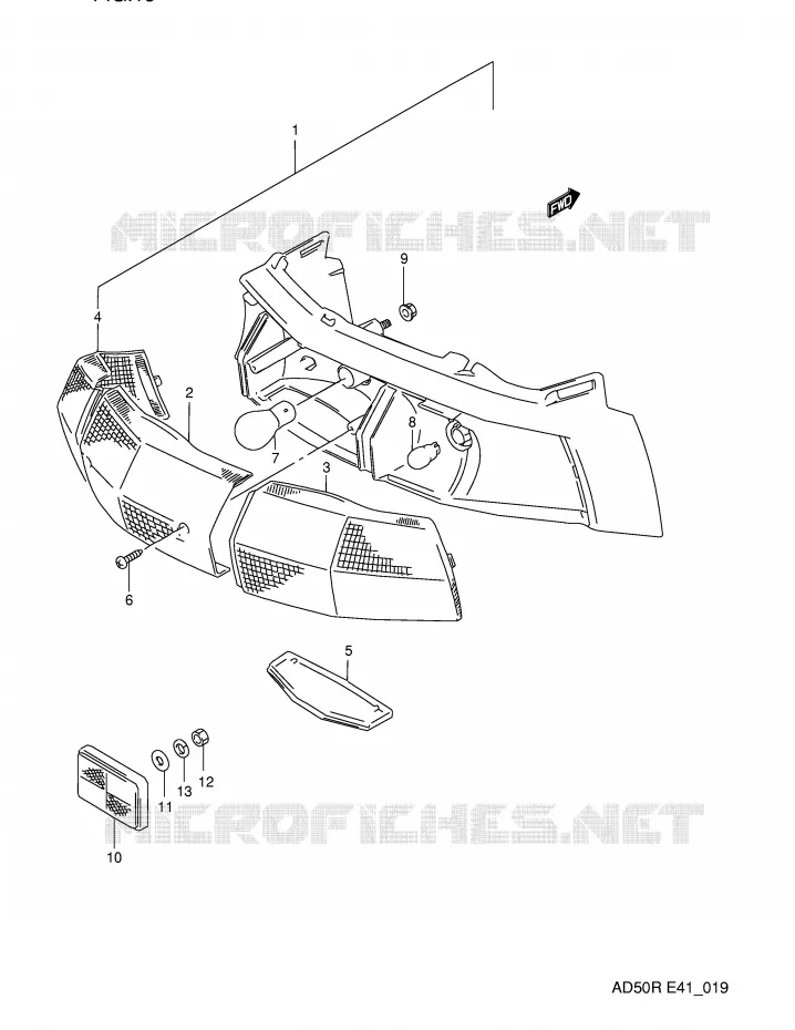 FEU ARRIERE Suzuki SCOOTER 50 AD 1991  AD50WM(E41)