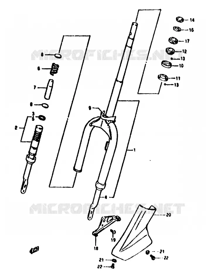 FOURCHE AVANT Suzuki SCOOTER 50 ADDRESS 1992  AH50N(N/R)