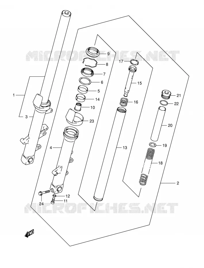 FOURCHE (MODELE K3) Suzuki SCOOTER 650 BURGMAN 2004  AN650K4(E2)