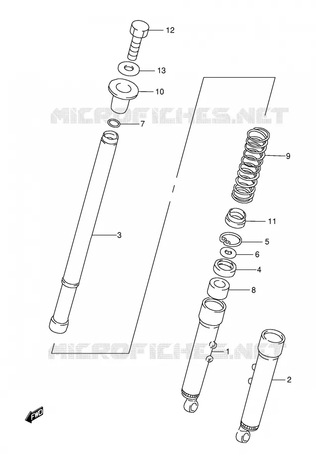 FOURCHE (P9) Suzuki MOTO 115 AP 2000  AX115Y(E71)