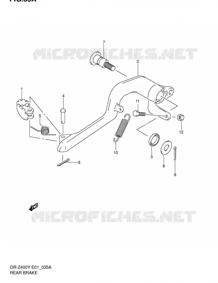 FREIN ARRIERE (DR-Z400E E24) Suzuki MOTO 400 DR-Z 2002  DR-Z400K2(E1)