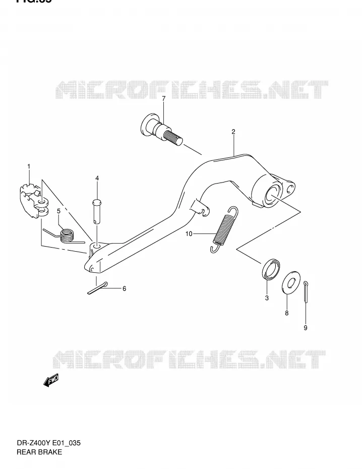 FREIN ARRIERE (SANS E24) Suzuki MOTO 400 DR-Z 2004  DR-Z400K4(E1)