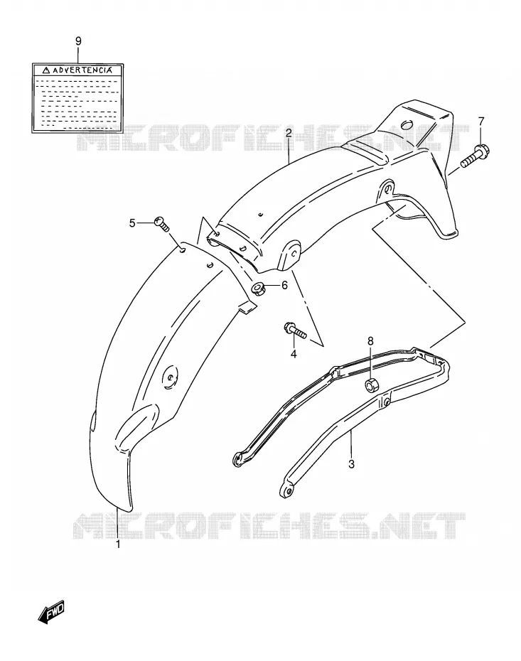 GARDE BOUE ARRIERE Suzuki MOTO 115 AP 2000  AX115Y(E71)