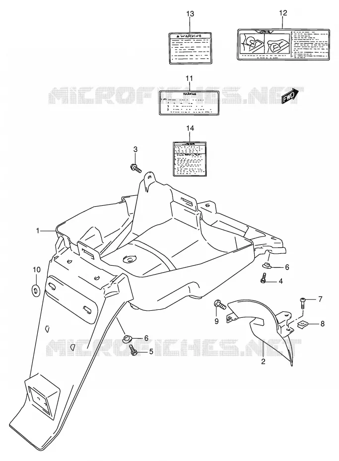 GARDE BOUE ARRIERE Suzuki SCOOTER 100 ADDRESS 1997  AG100V(E71)