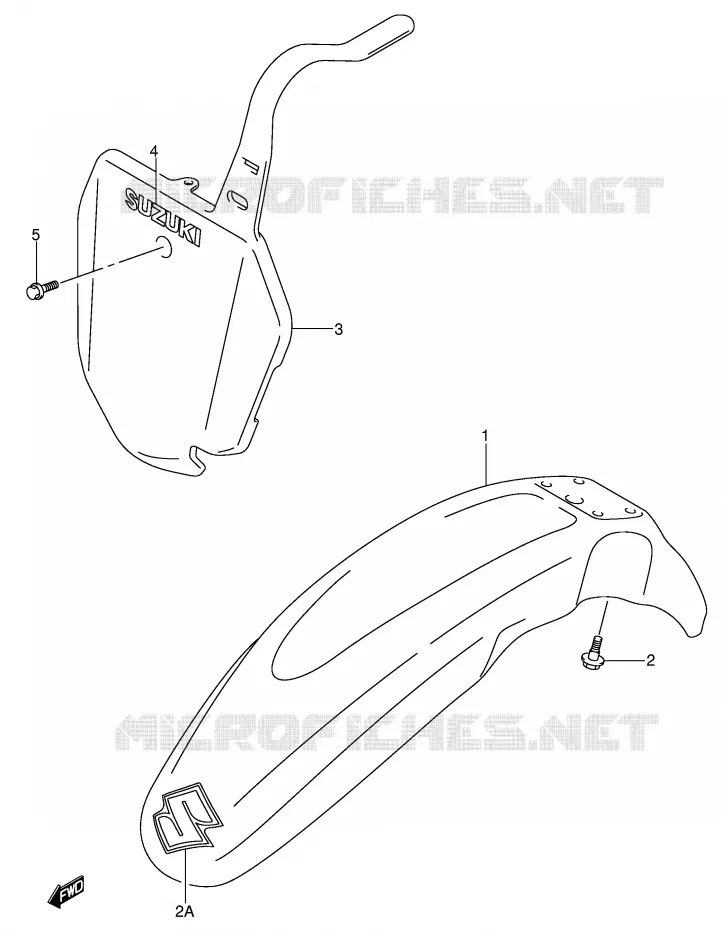 GARDE BOUE AVANT Suzuki MOTO 125 DR-Z 2005  DR-Z125K5(E3/E28)