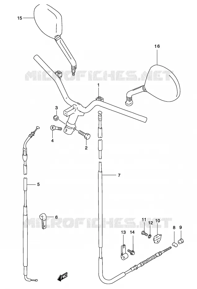 GUIDON (MODELE AY50) Suzuki SCOOTER 50 KATANA 2004  AY50WK4(P19)