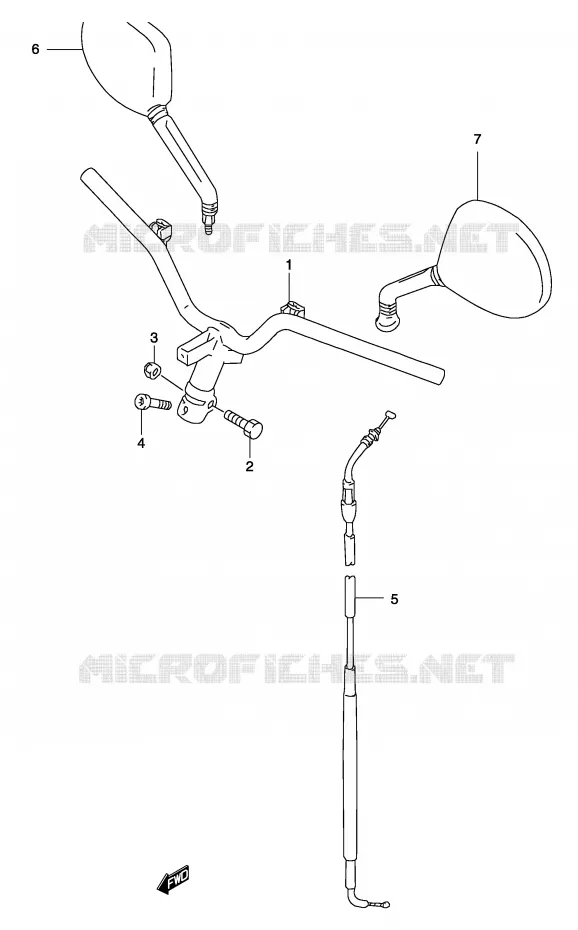 GUIDON (MODELE AY50WR K1/K2/AY50W K3/K4) Suzuki SCOOTER 50 KATANA 2004  AY50SK4(P19)