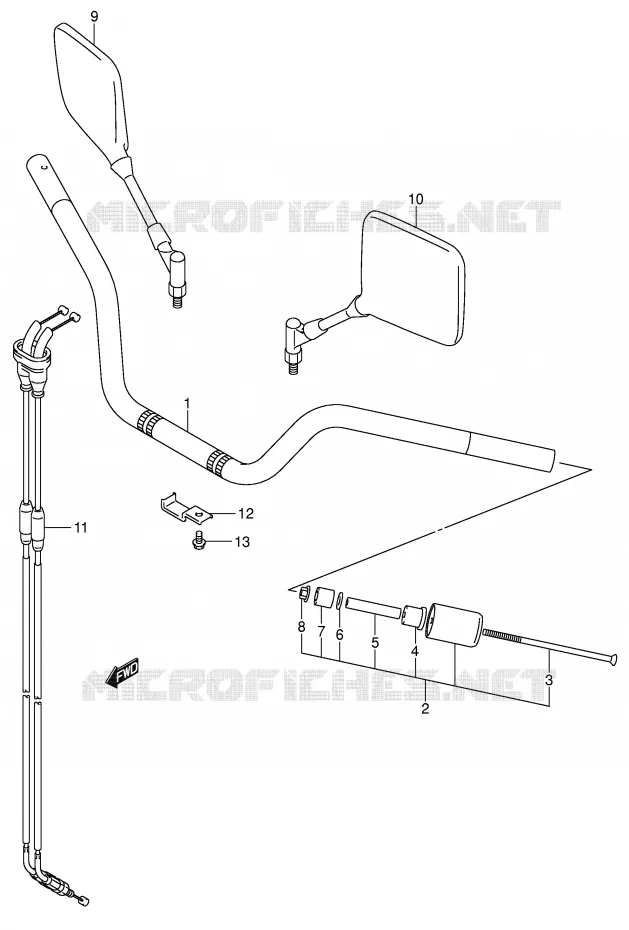GUIDON (MODELE K2/K3) Suzuki MOTO 1000 V-STROM 2002  DL1000K2(E2)