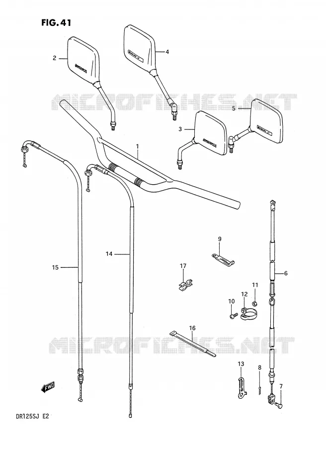 GUIDON Suzuki MOTO 125 DR 1985  DR125SF(E2)