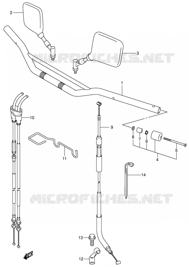 GUIDON Suzuki MOTO 400 DR-Z 2003  DR-Z400SK3(E2)