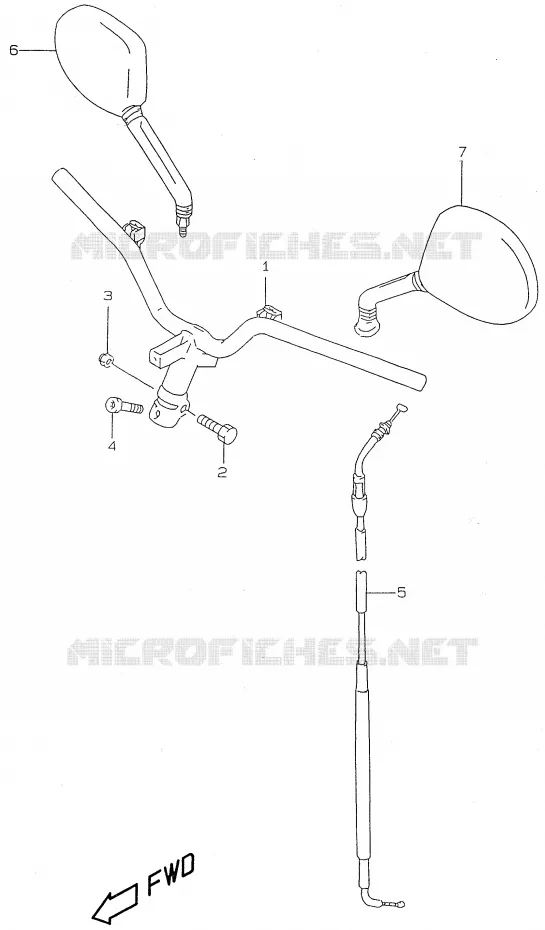 GUIDON (model AY50W/WR X/Y/K1) Suzuki SCOOTER 50 KATANA 1997  AY50WV(V/W/X/Y)