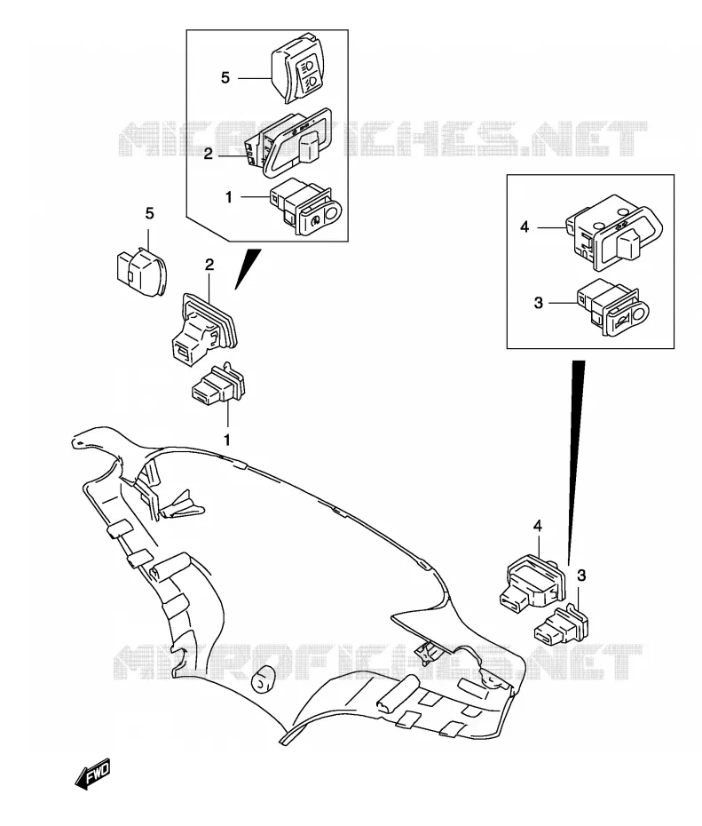 INTERRUPTEURS Suzuki SCOOTER 50 KATANA 2002  AY50WRK2(P19)
