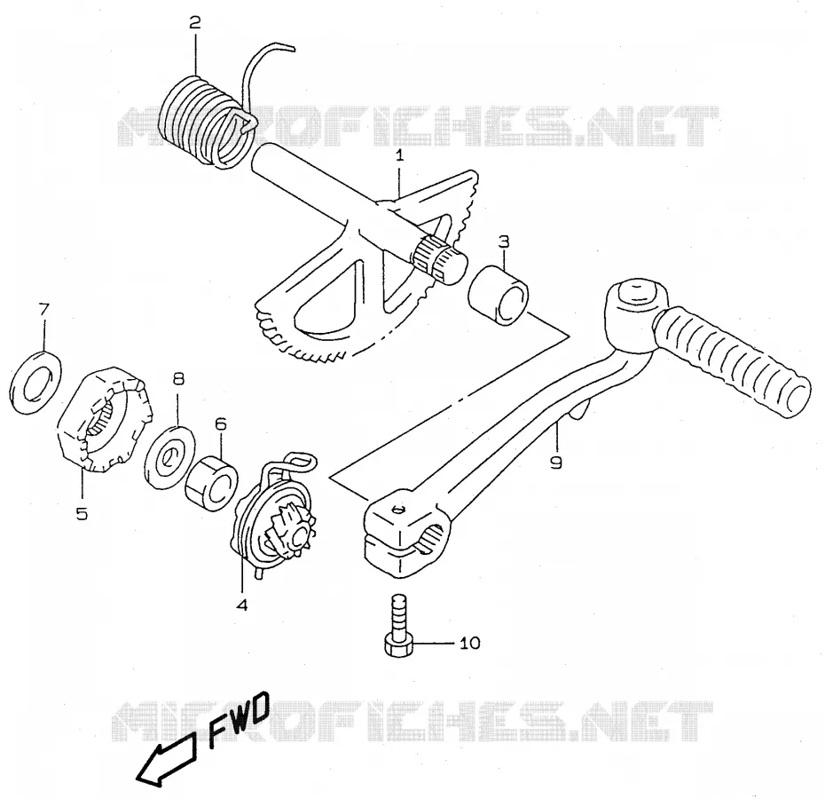 KICK (model V/W) Suzuki SCOOTER 50 KATANA 2000  AY50Y(V/W/X/Y)